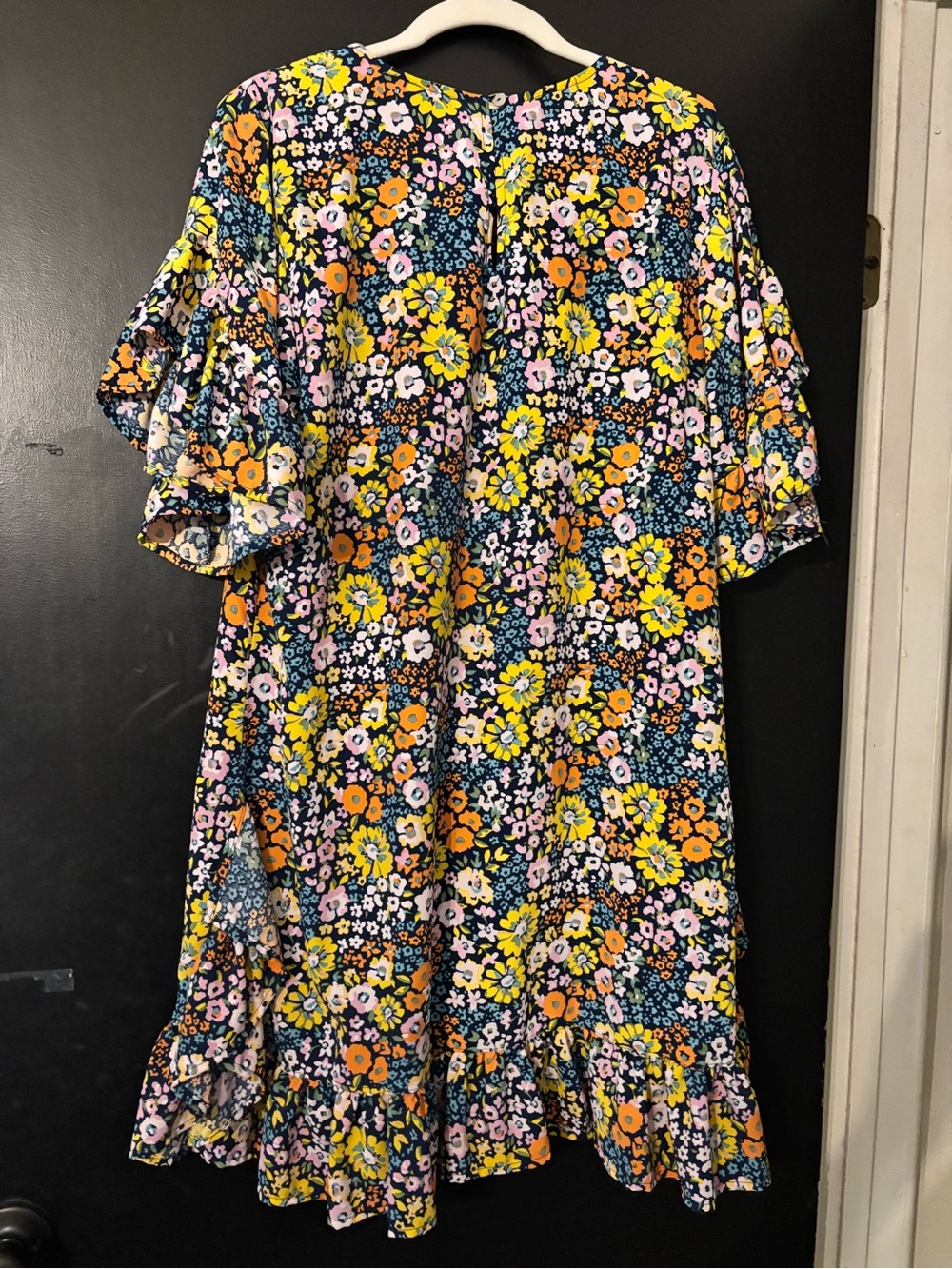 ivy jane Navy Floral Shift Dress with Yellow, Pink & Orange Blooms